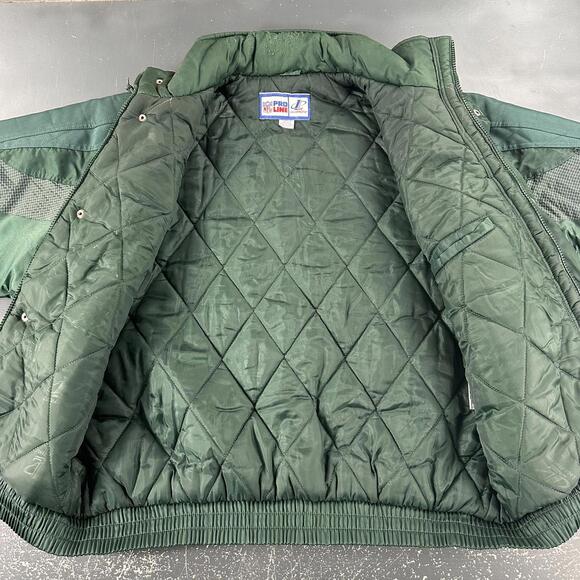VTG Green Bay Packers Jacket Mens XL Green Puffer 90's Logo Athletic Pro Line - Picture 5 of 11
